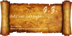 Güns Zelinda névjegykártya